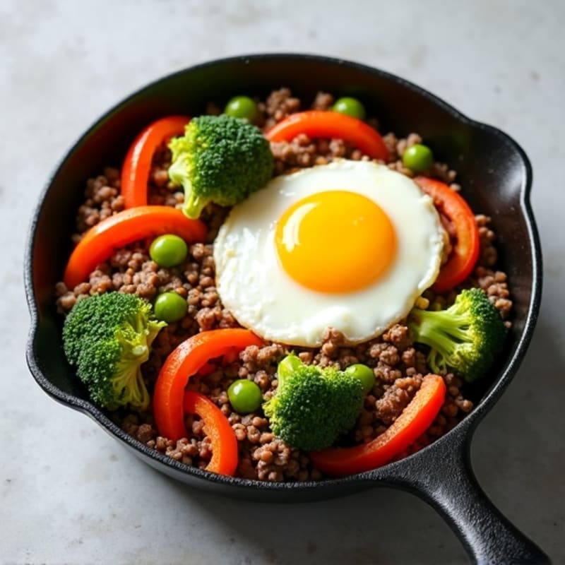 Lean Ground Beef and Mixed Vegetable Skillet