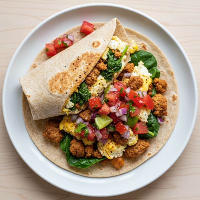 Loaded Breakfast Burrito with Salsa