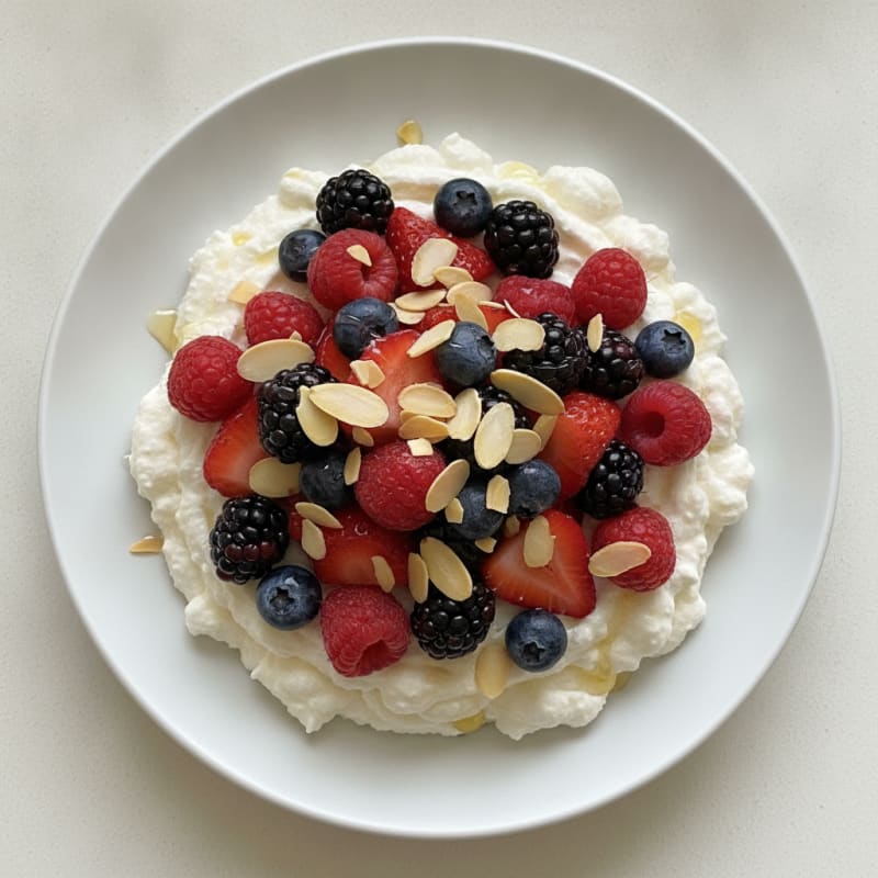 Silky Greek Yogurt Protein Mousse with Mixed Berries