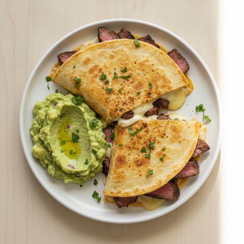 Carne Asada Quesadillas with Guacamole