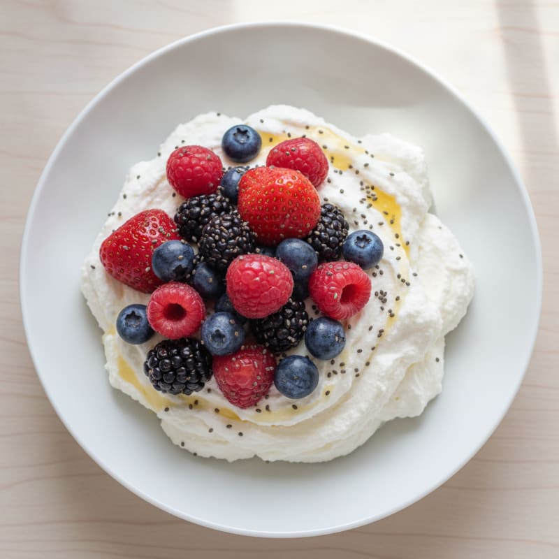 Greek Yogurt Protein Mousse with Mixed Berries
