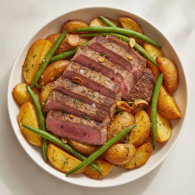 Garlic Herb Roasted Steak and Potatoes