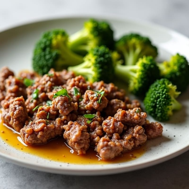 Lean Ground Beef and Crispy Roasted Broccoli