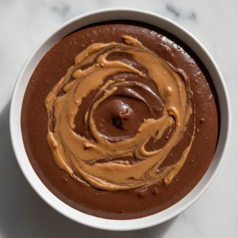 Silky Chocolate Protein Pudding with Peanut Butter Swirl