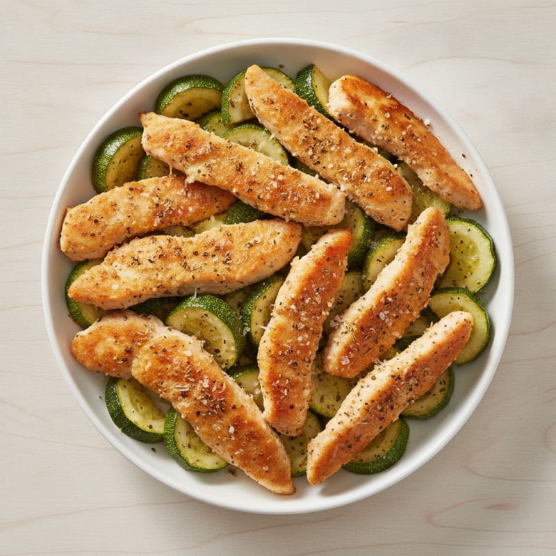 Herb-Roasted Chicken Strips with Zucchini