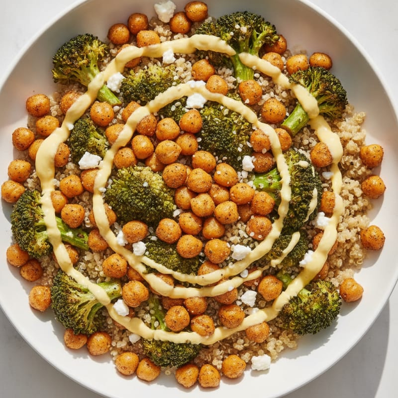 Roasted Vegetable and Chickpea Grain Bowl