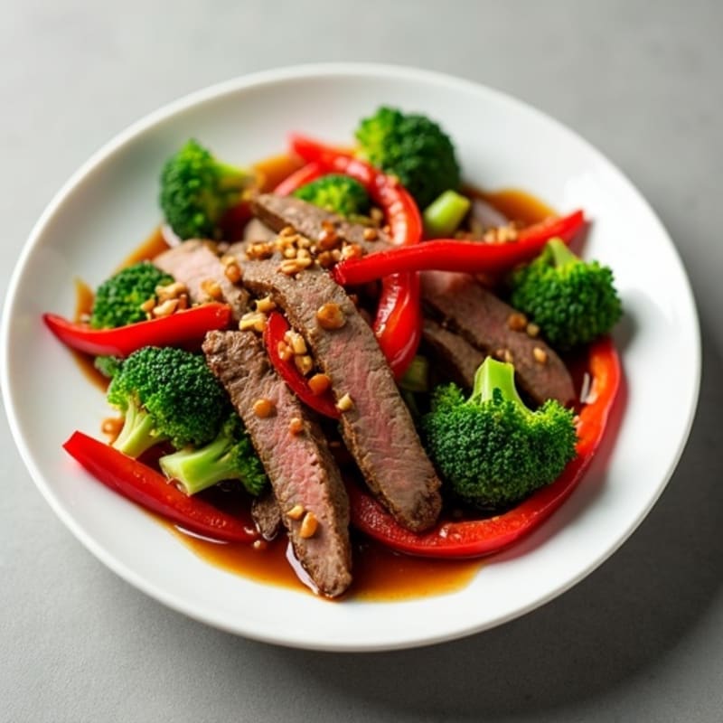 Thin-Sliced Beef Stir-Fry with Sweet and Savory Garlic Sauce