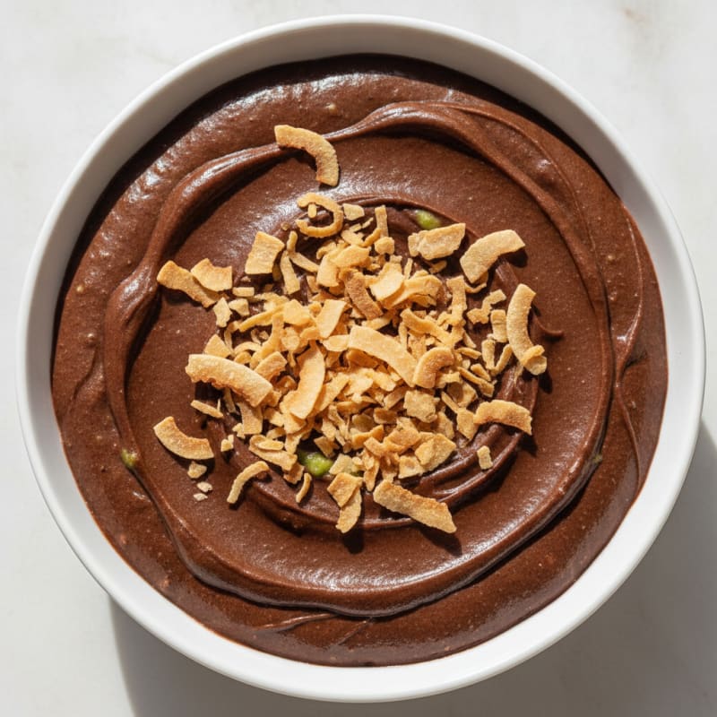 Silky Chocolate Protein Pudding with Toasted Coconut
