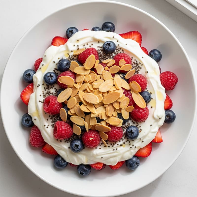 Greek Yogurt Protein Parfait with Mixed Berries