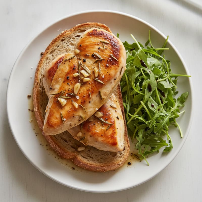 Rustic Rosemary Garlic Chicken & Bread Stack