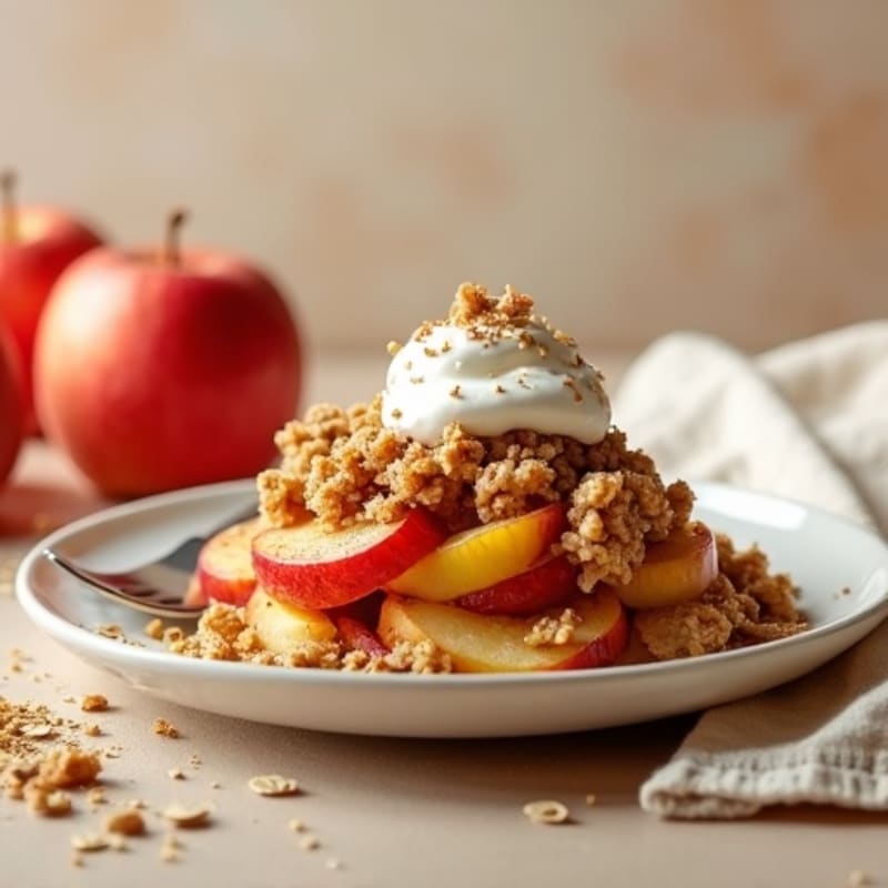 Apple Crisp with Warm Spices and Crunchy Oat Topping
