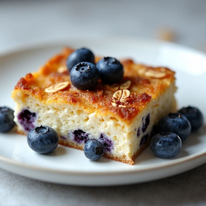 High-Protein Blueberry Cottage Cheese Bake