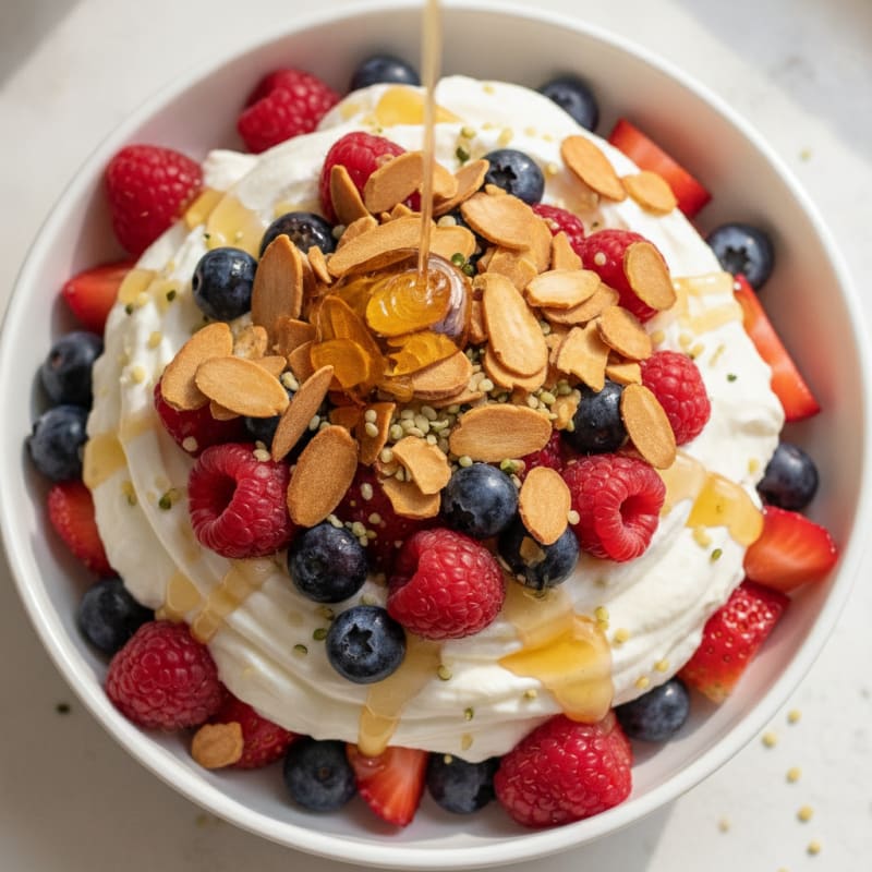 Greek Yogurt Protein Parfait with Mixed Berries