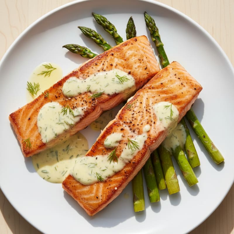 Pan-Seared Salmon with Lemon-Dill Sauce