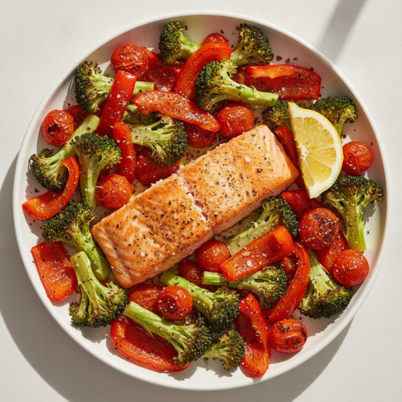 Mediterranean Salmon with Roasted Vegetables
