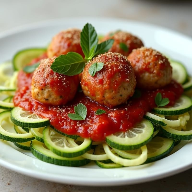 Lean Turkey Meatballs with Zucchini Noodles