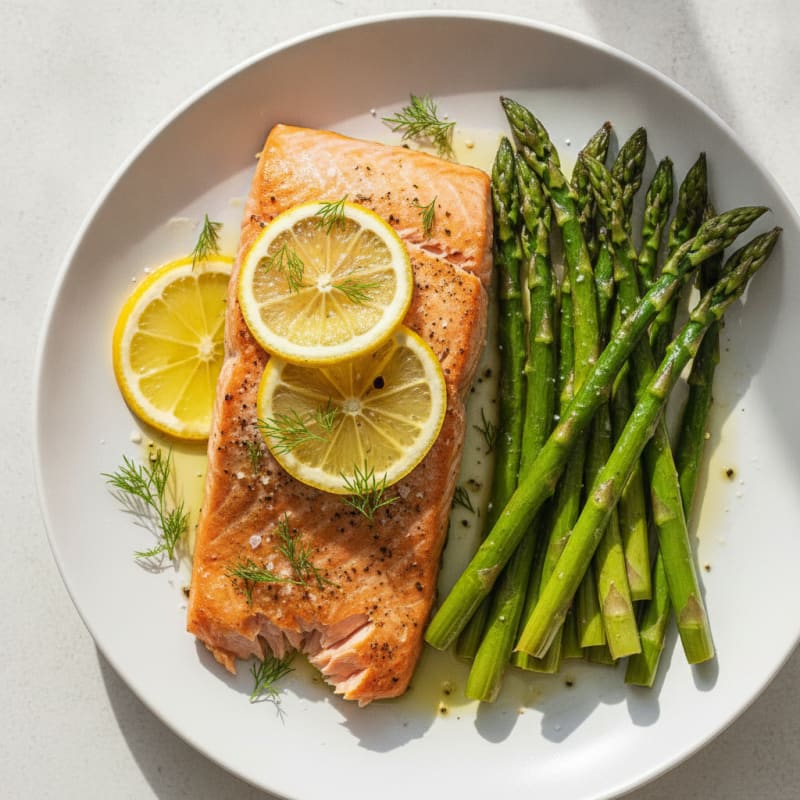 Lemon-Dill Baked Salmon with Asparagus