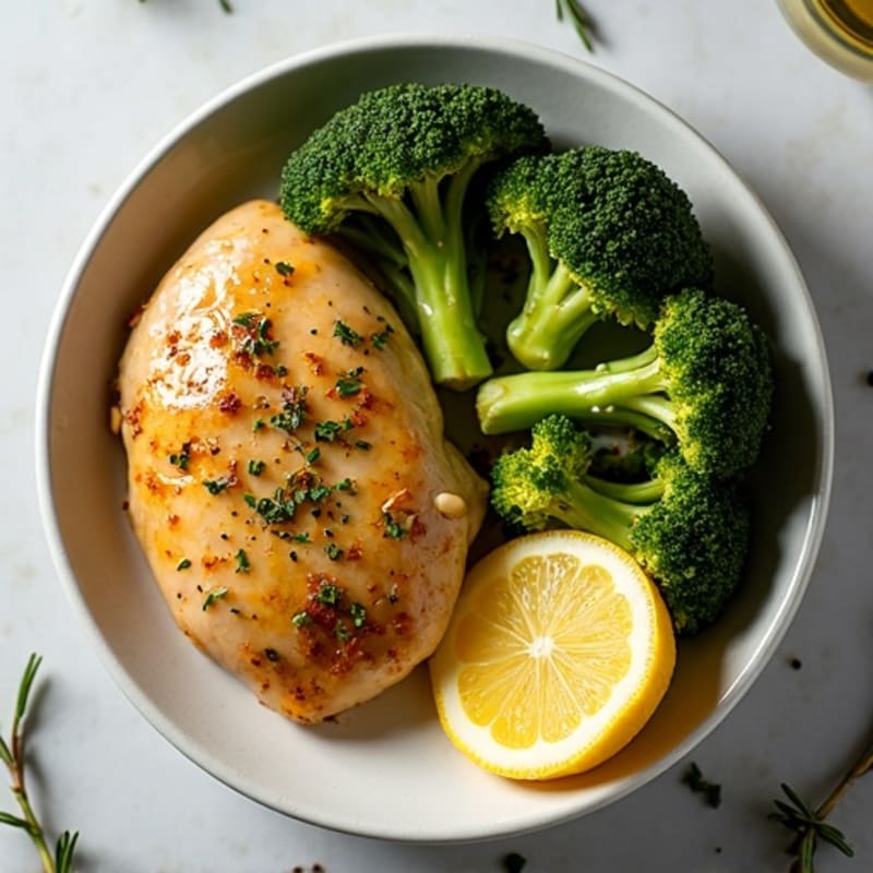 Lemon Herb Roasted Chicken with Crispy Roasted Broccoli
