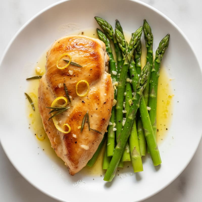 Lemon Herb Roasted Chicken with Asparagus