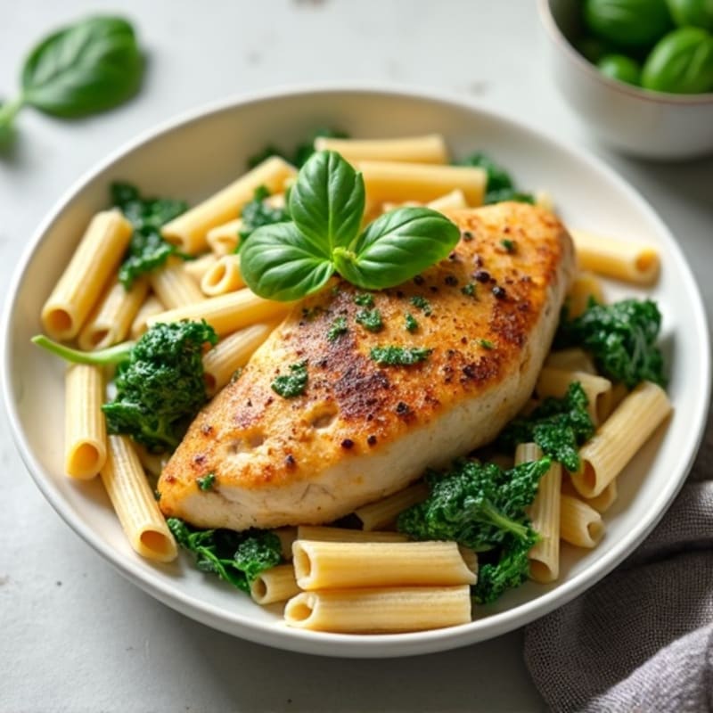 Creamy Pesto Chicken Pasta with Fresh Spinach