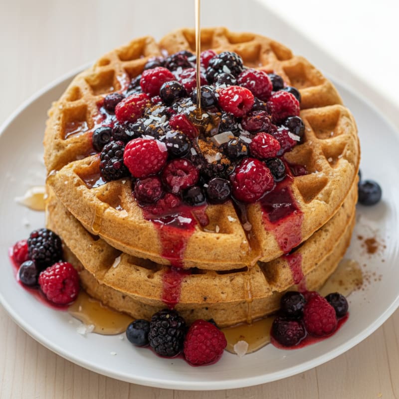 Classic Buttermilk Waffles with Berry Compote