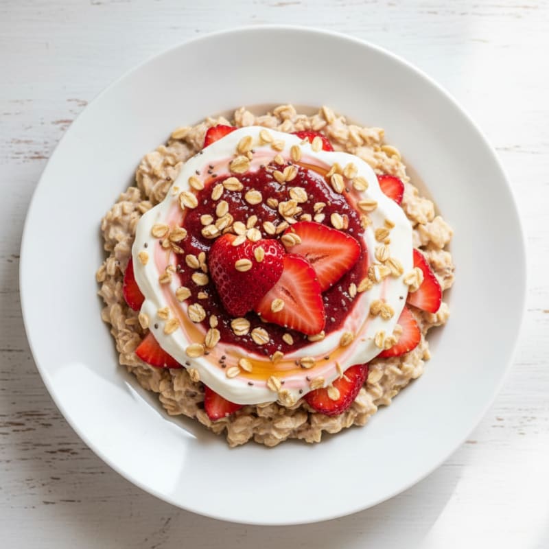 Creamy Strawberry Shortcake Overnight Oats