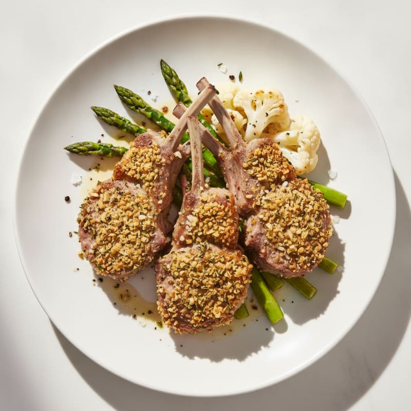 Herb-Crusted Lamb Chops with Roasted Vegetables