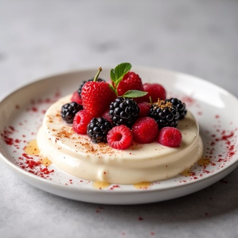 Creamy High Protein Cottage Cheese Dessert with Berries