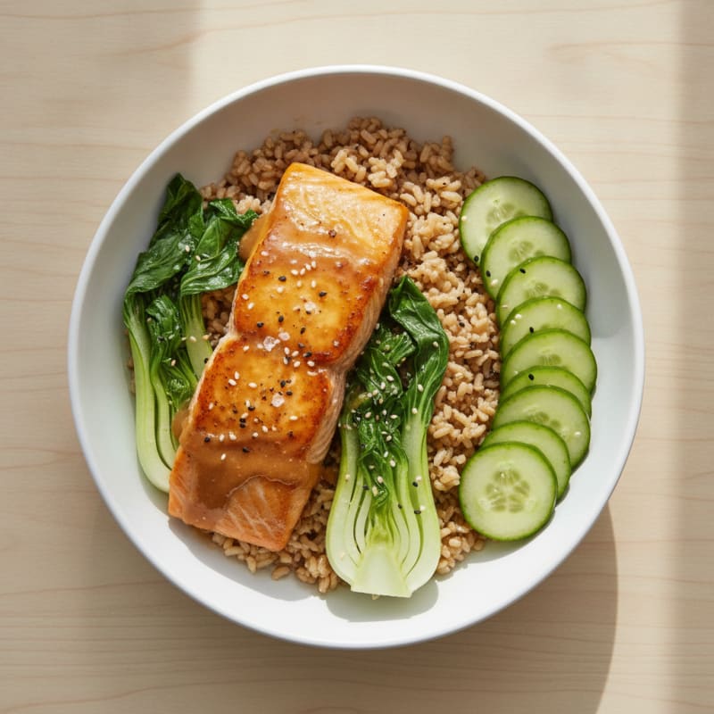 Sesame-Ginger Salmon Rice Bowl