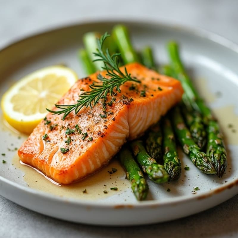 Flaky Lemon-Herb Baked Salmon with Roasted Asparagus