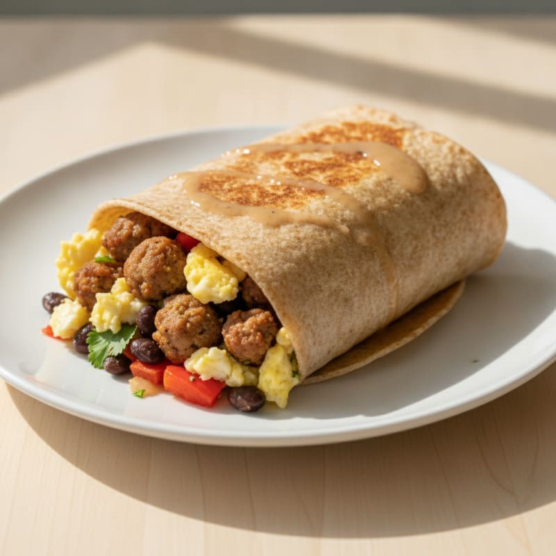 Hearty Sausage and Egg Breakfast Burrito