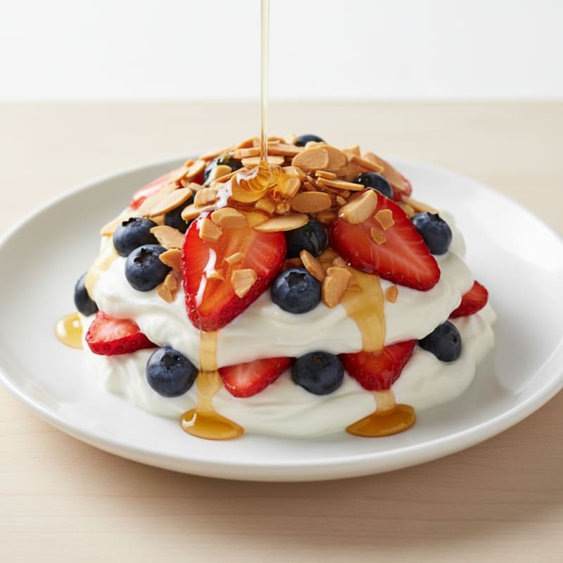 Greek Yogurt Parfait with Fresh Berries and Almonds