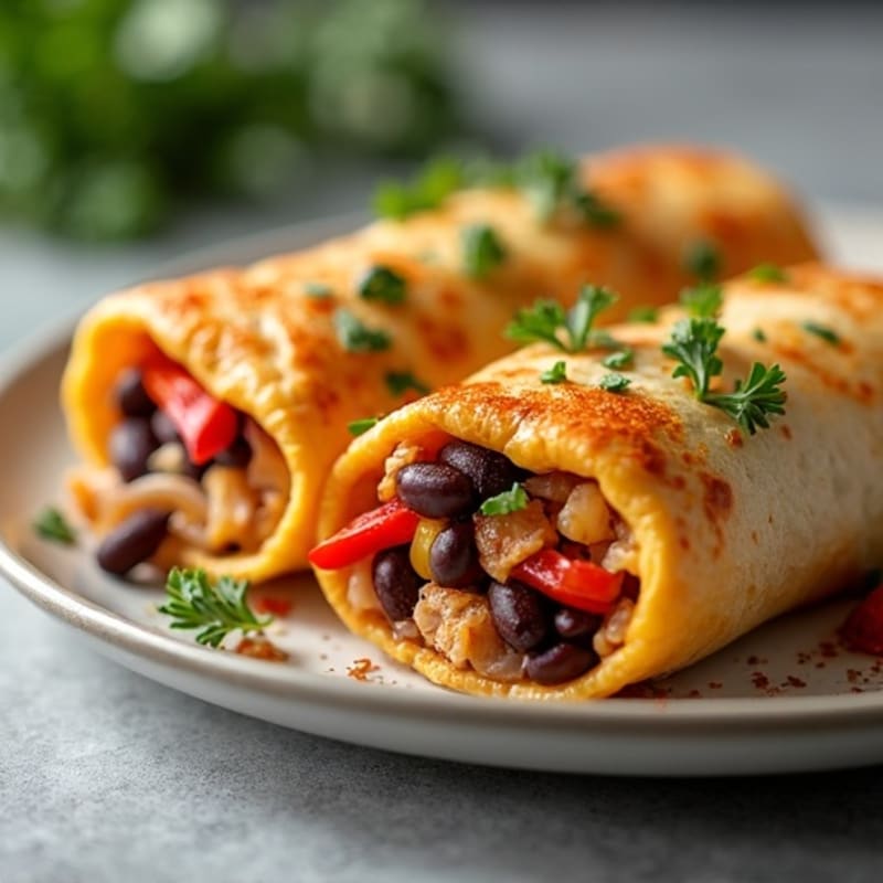 Smoky Chicken and Black Bean Baked Tortilla Rolls