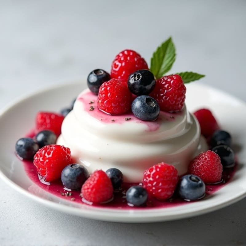 Silky Greek Yogurt Protein Pudding with Berries
