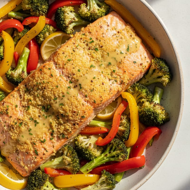 Herb-Crusted Salmon with Roasted Vegetables