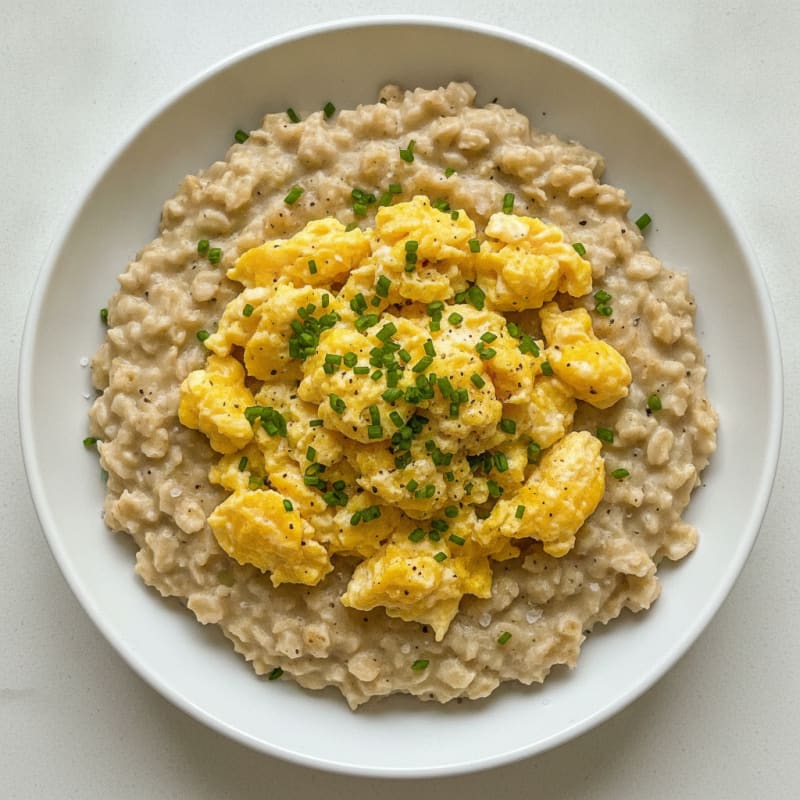 Protein-Packed Oatmeal with Scrambled Eggs