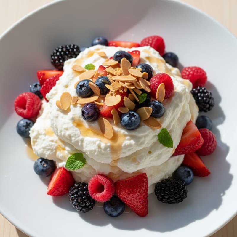 Creamy Greek Yogurt Protein Mousse with Mixed Berries