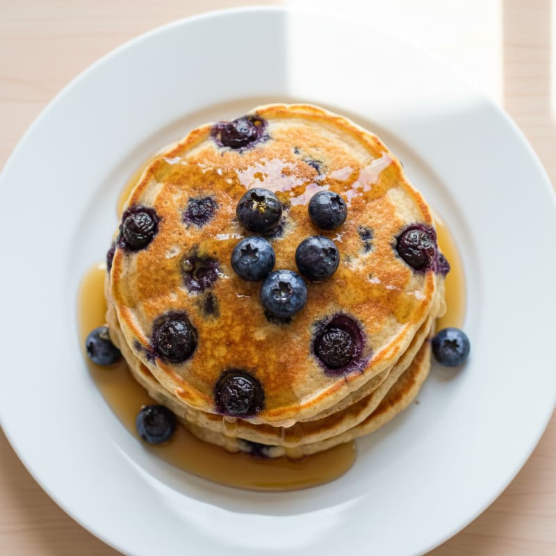 High-Protein Blueberry Oat Pancakes