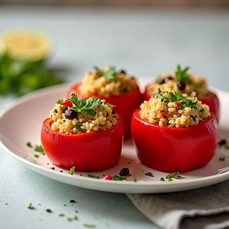 Roasted Zesty Quinoa Stuffed Peppers