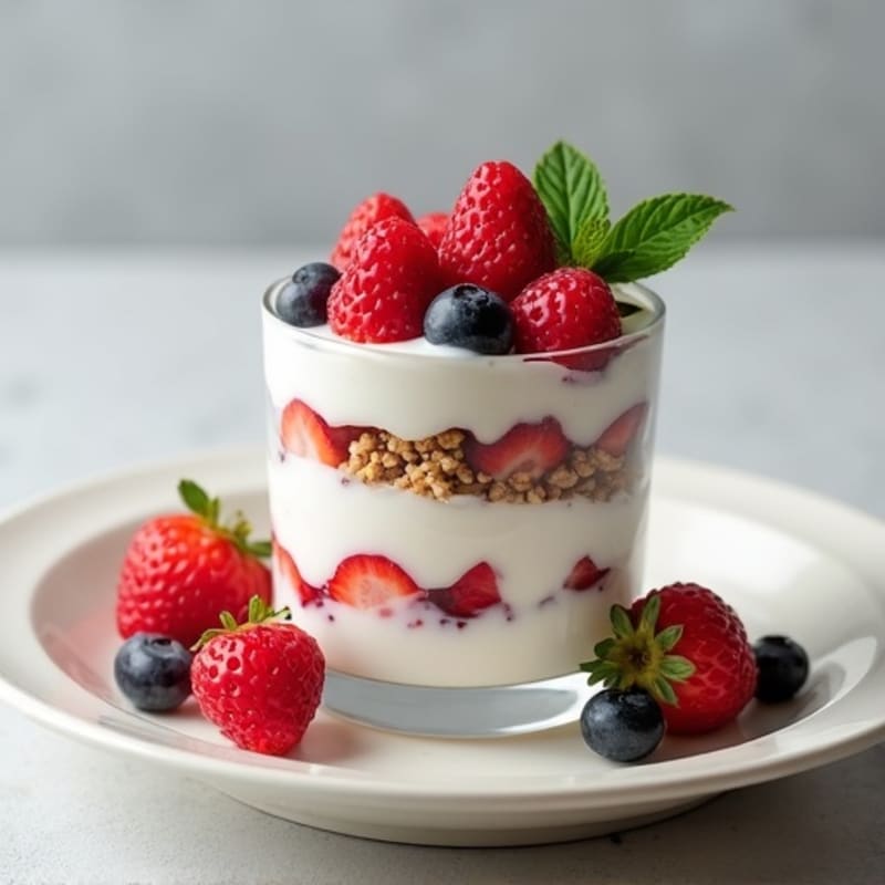 Greek Yogurt Protein Parfait with Mixed Berries