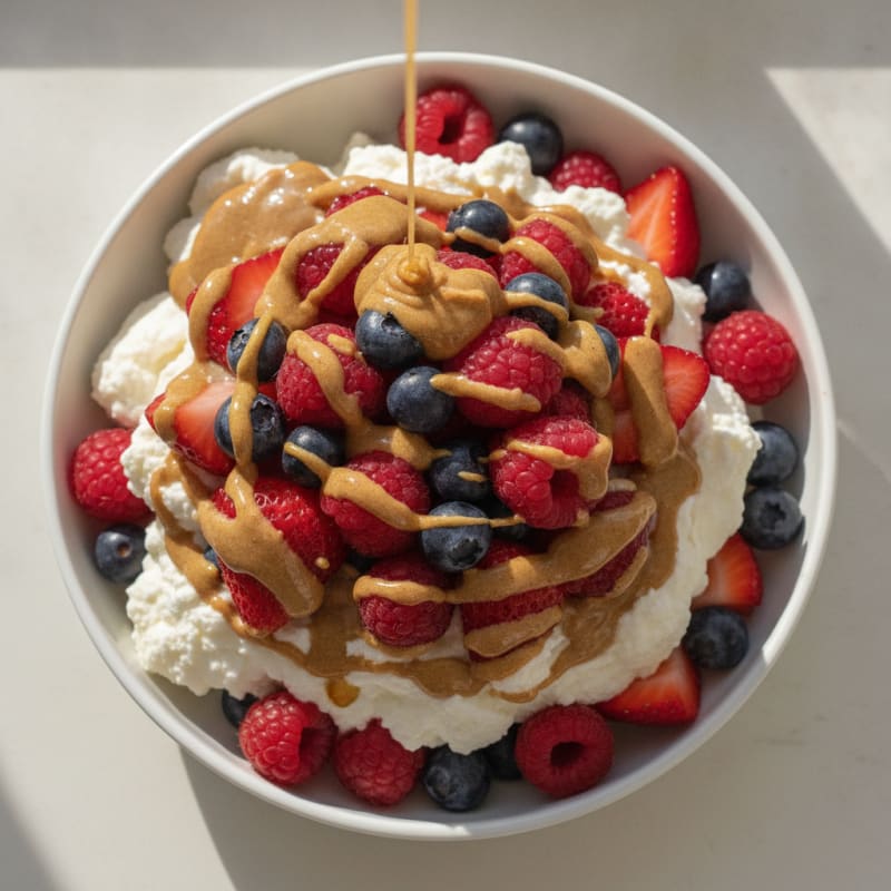 Greek Yogurt Protein Mousse with Mixed Berries
