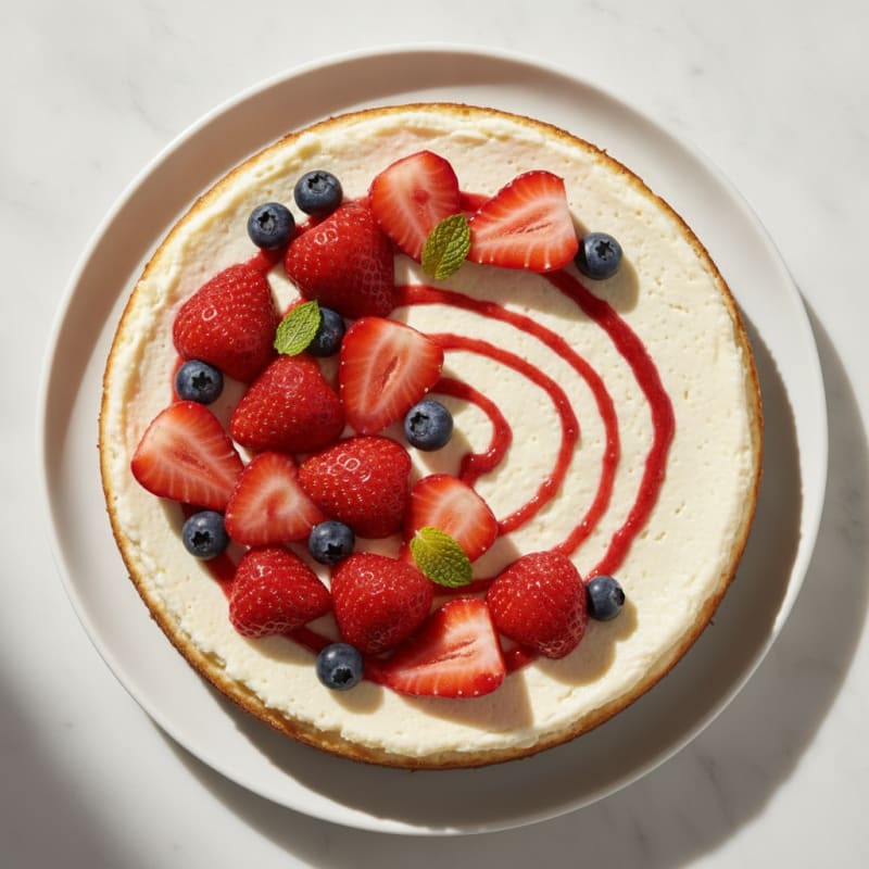 Greek Yogurt Protein Cheesecake with Fresh Berries