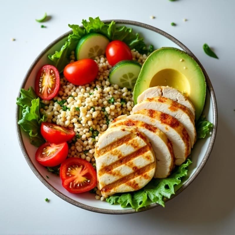 Grilled Chicken and Crisp Avocado Power Bowl