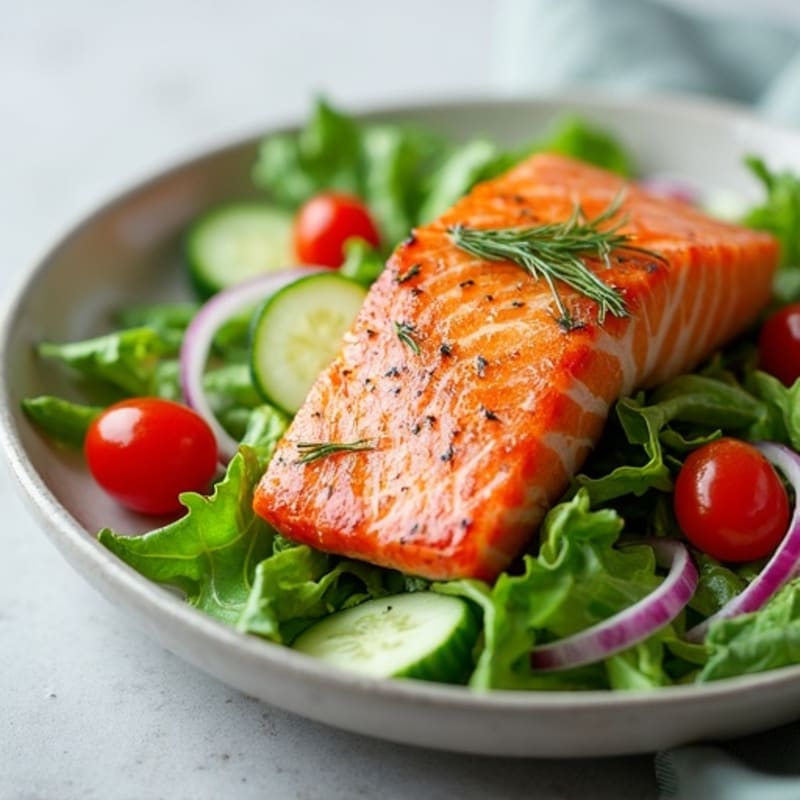 Flaky Lemon-Dill Salmon Salad with Crisp Greens