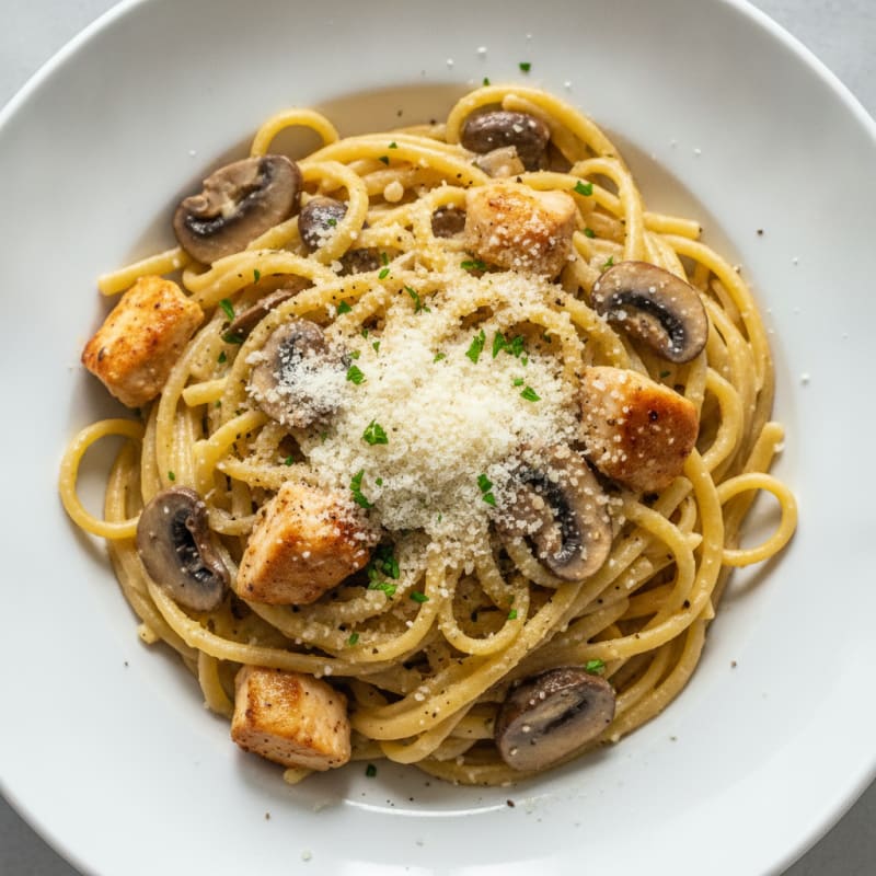 Truffle Mushroom Linguine with Parmesan