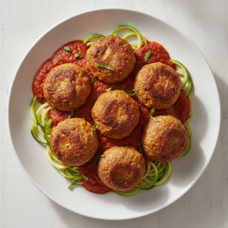 Baked Chicken Meatballs with Marinara