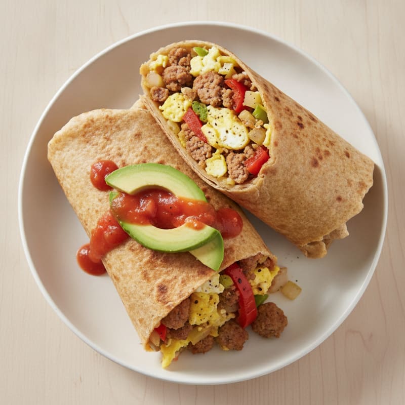 Hearty Sausage and Egg Breakfast Burrito