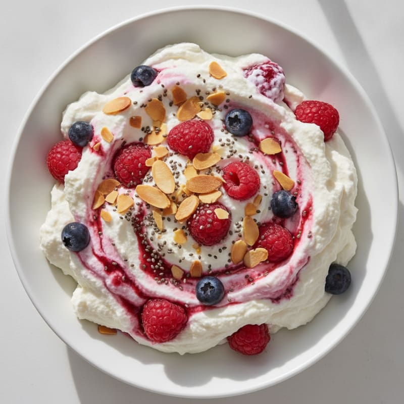 Silky Greek Yogurt Protein Mousse with Mixed Berries