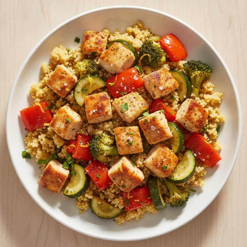 Lemon Herb Couscous with Roasted Vegetables