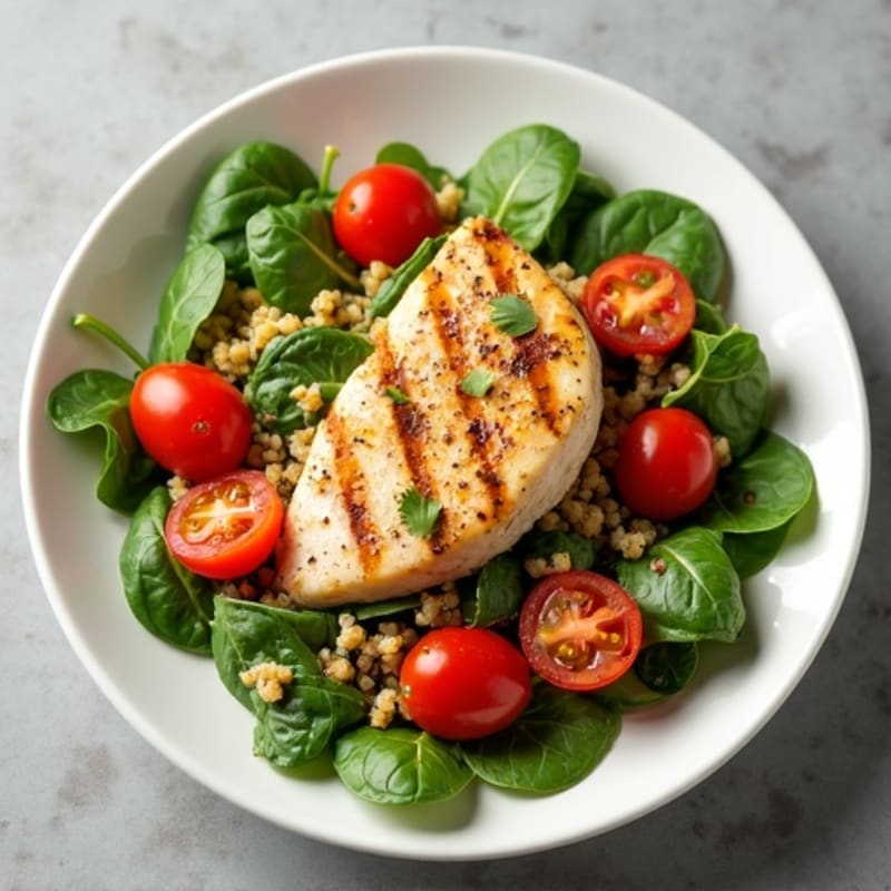 Grilled Chicken and Quinoa Spinach Salad